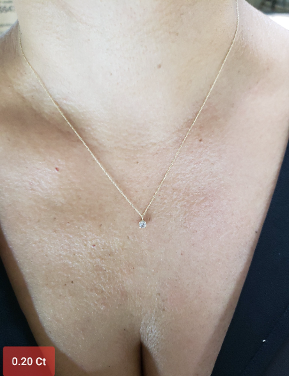 14Kt Gold 0.20 Ct Lab Grown Diamond Pendant Necklace