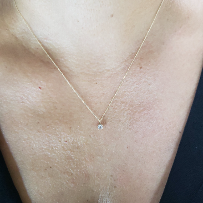 14Kt Gold 0.20 Ct Lab Grown Diamond Pendant Necklace