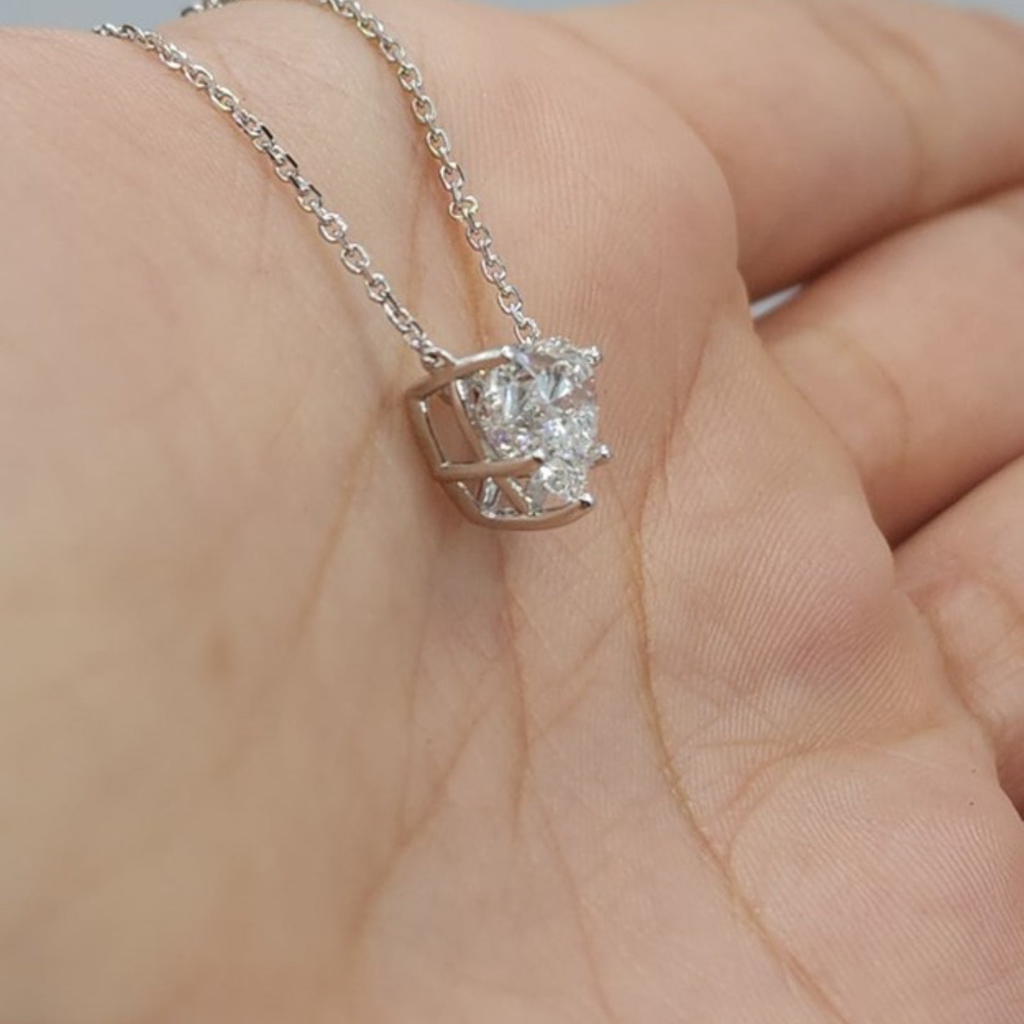 14Kt Gold 1.50 Ct IGI Certified Lab Grown Diamond Heart Pendant Necklace