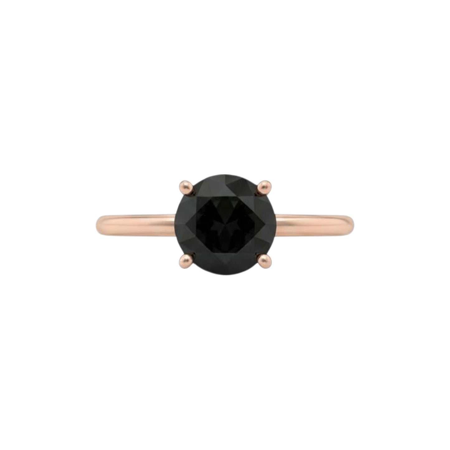 14Kt Gold 1 Ct Natural Rose Cut Black Diamond Ring