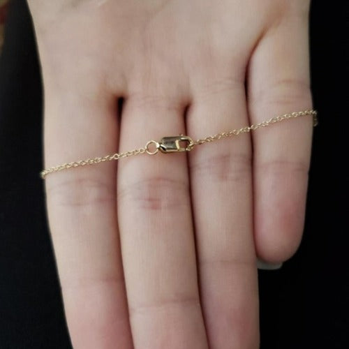 14Kt Gold 2 Initials Letter Natural Diamond Bracelet