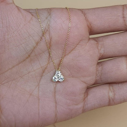 14Kt Gold 0.50 Ct 3 Stone Lab Grown Diamond Pendant