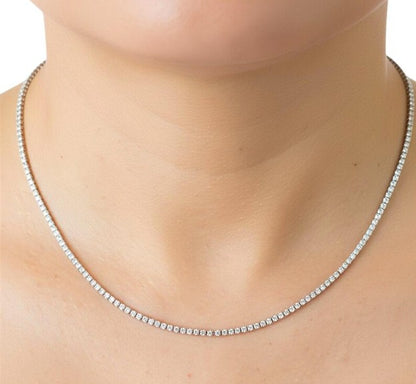 14Kt Gold 4 Ct 17-inch Lab Grown Diamond Tennis Necklace