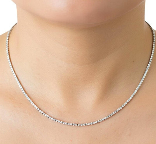 14Kt Gold 4 Ct 17-inch Lab Grown Diamond Tennis Necklace