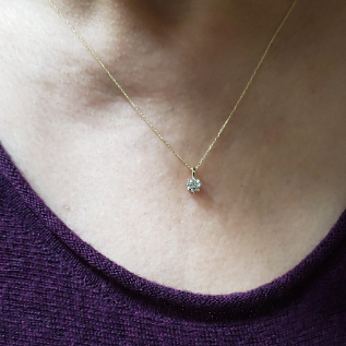 14Kt Gold 0.40 Ct Lab Grown Diamond Pendant Necklace