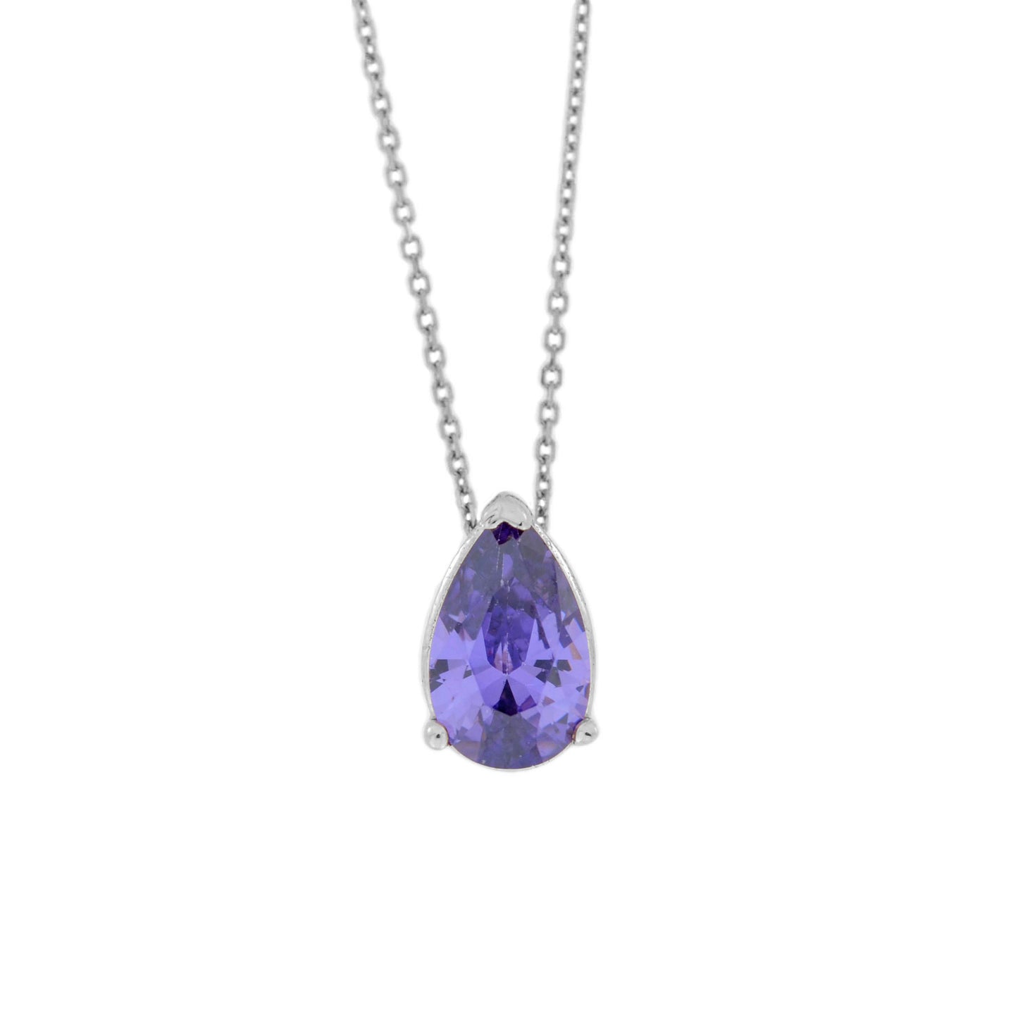 14Kt Gold Amethyst Teardrop Necklace Pendant