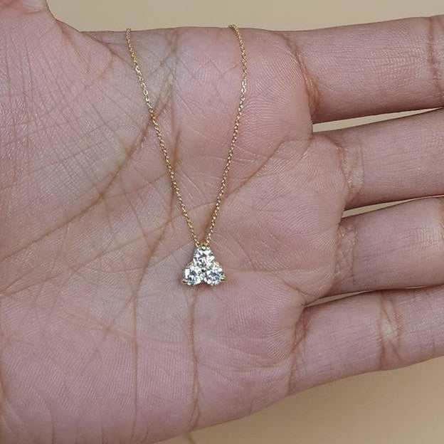 14Kt Gold 0.75 Ct 3 Stone Lab Grown Diamond Pendant