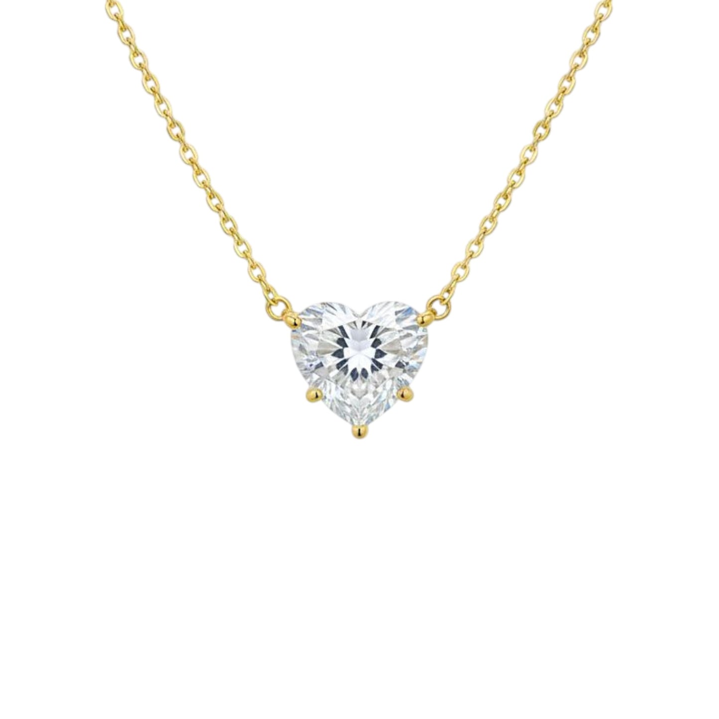 14Kt Gold 3 Ct IGI Certified Lab Grown Diamond Heart Pendant Necklace