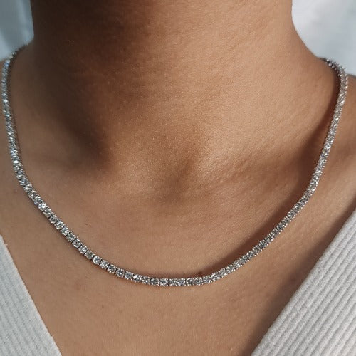 14Kt Gold 9 Ct 17-inch Lab Grown Diamond Tennis Necklace
