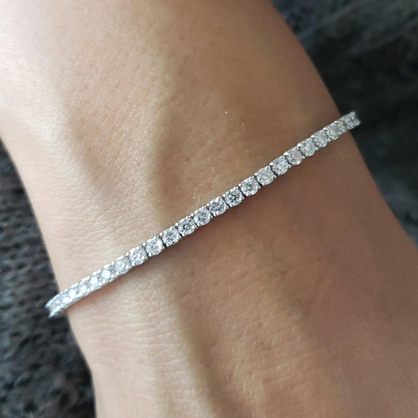 14Kt Gold 4 Ct Lab Created Diamond Tennis Bracelet