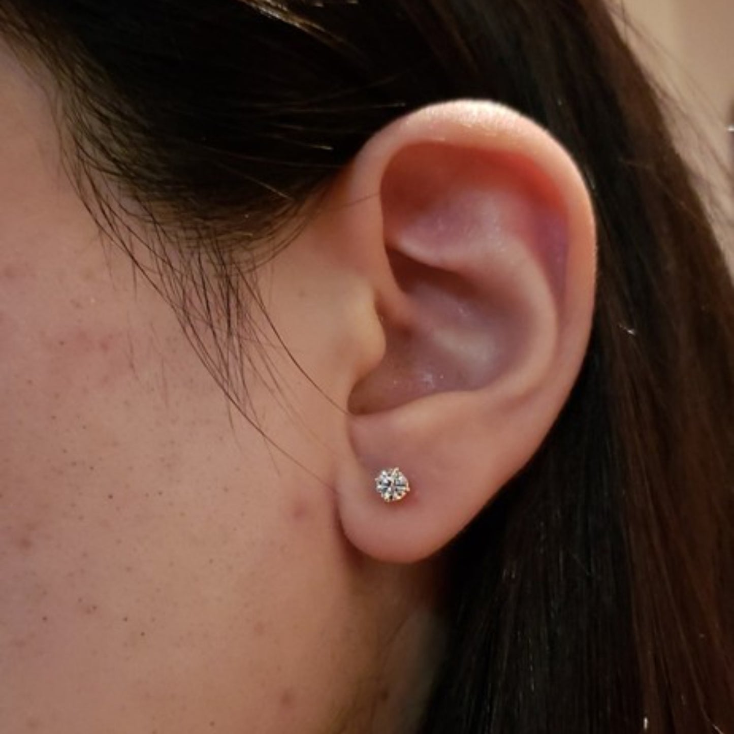 0.36 Ct Lab Grown Diamond Stud Earrings .925 Sterling Silver