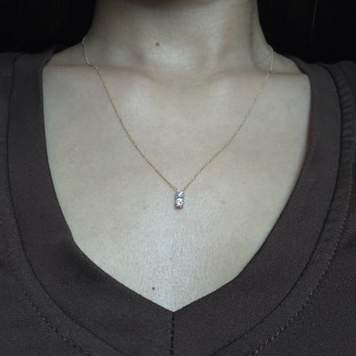 14Kt Gold 0.30 Ct 2 Stone Lab Grown Diamond Pendant