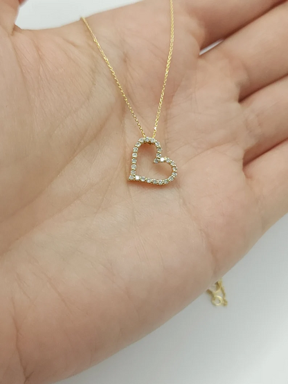 14Kt Gold 0.26 Ct Lab Grown Diamond Heart Pendant Necklace