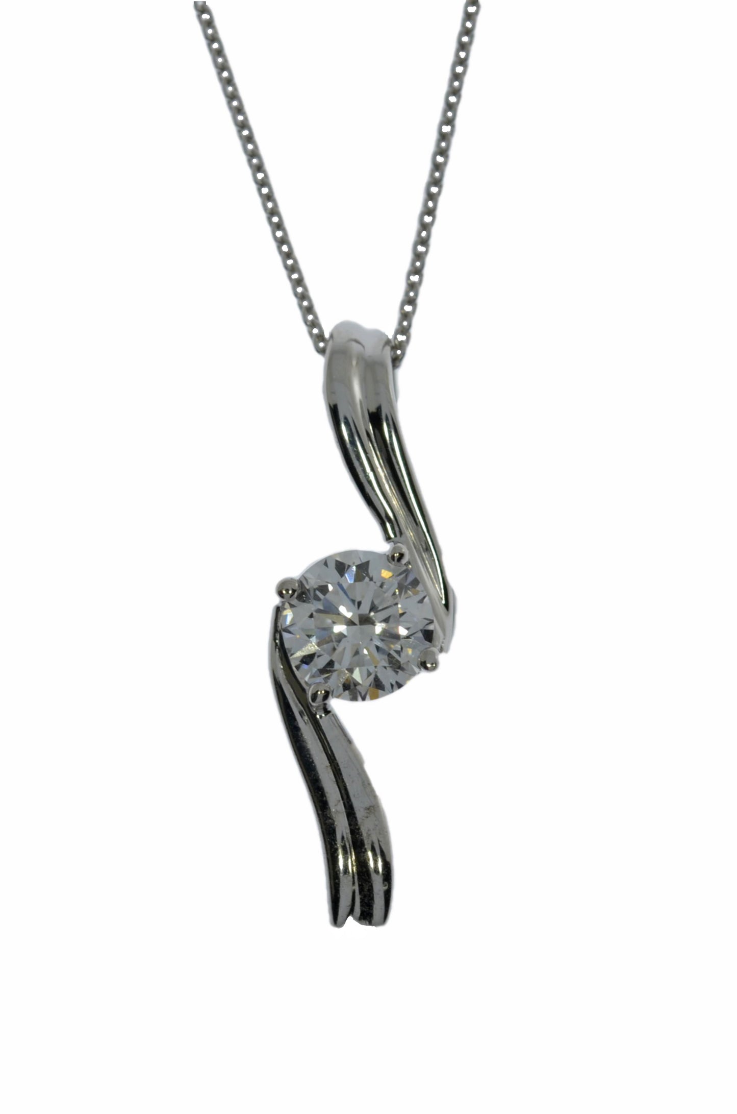 14K Gold 1 Ct Lab Grown Diamond Solitaire Pendant Necklace