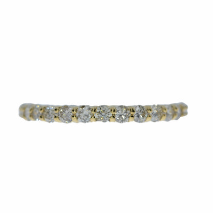 14Kt Gold 0.75 Ct Lab Grown Diamond Half Eternity Wedding Band