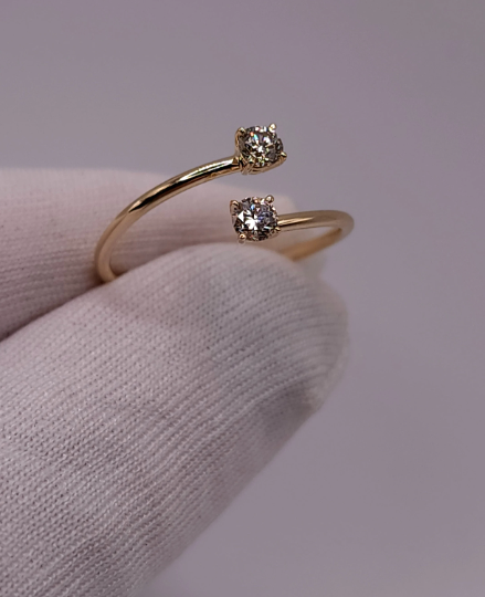 14Kt Gold 0.20 Ct 2 Lab Grown Diamond Ring