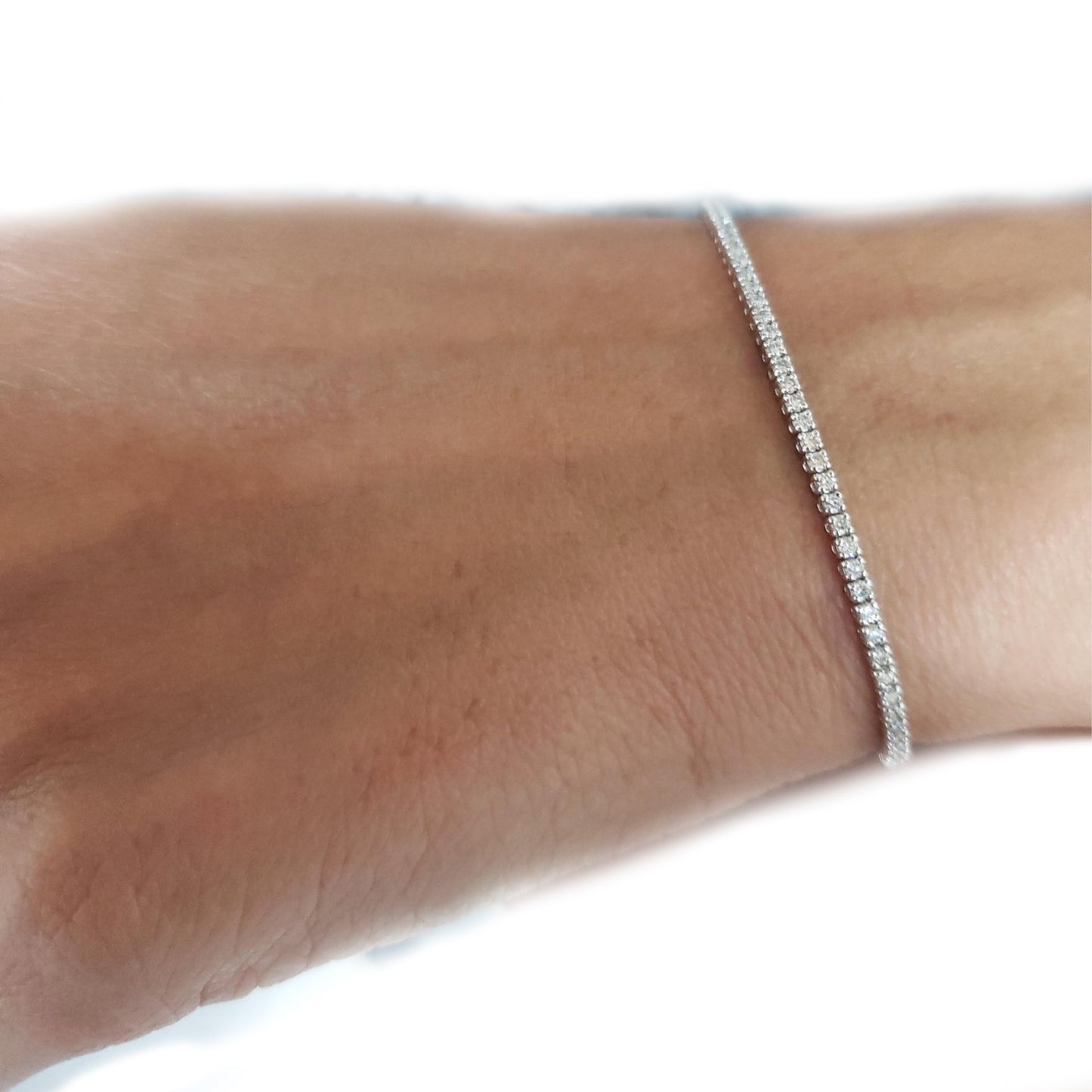 14Kt Gold 1 Ct Lab Grown Diamond Tennis Bracelet