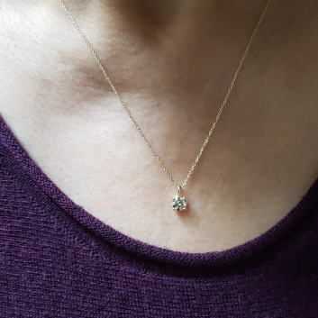 14Kt Gold 0.60 Ct Lab Grown Diamond Solitaire Pendant Necklace