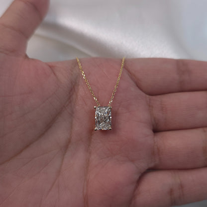 14Kt Gold 4.90 Ct IGI Certified Lab Grown Radiant Cut Diamond Pendant