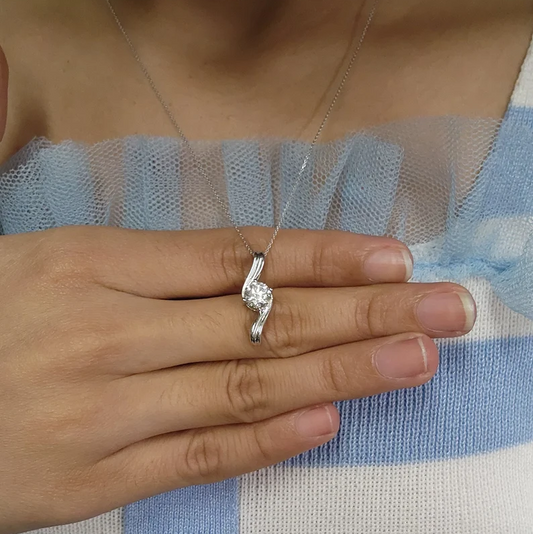 14K Gold 1 Ct Lab Grown Diamond Solitaire Pendant Necklace