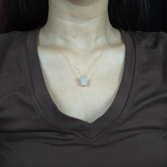 14Kt Gold 4.90 Ct IGI Certified Lab Grown Radiant Cut Diamond Pendant