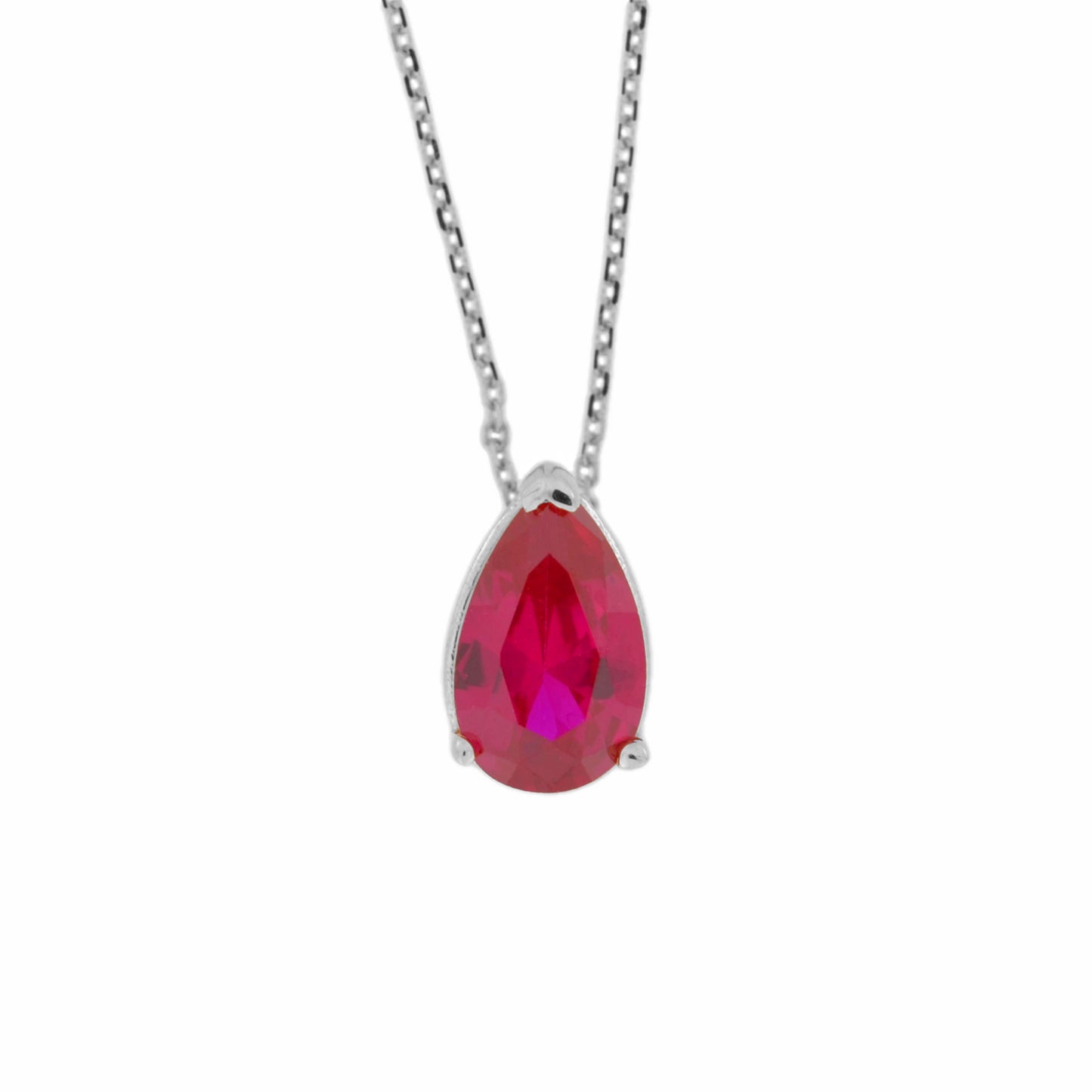 14Kt Gold Ruby Teardrop Necklace Pendant