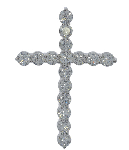 14Kt Gold 6 Ct Lab Grown Diamond Cross Pendant
