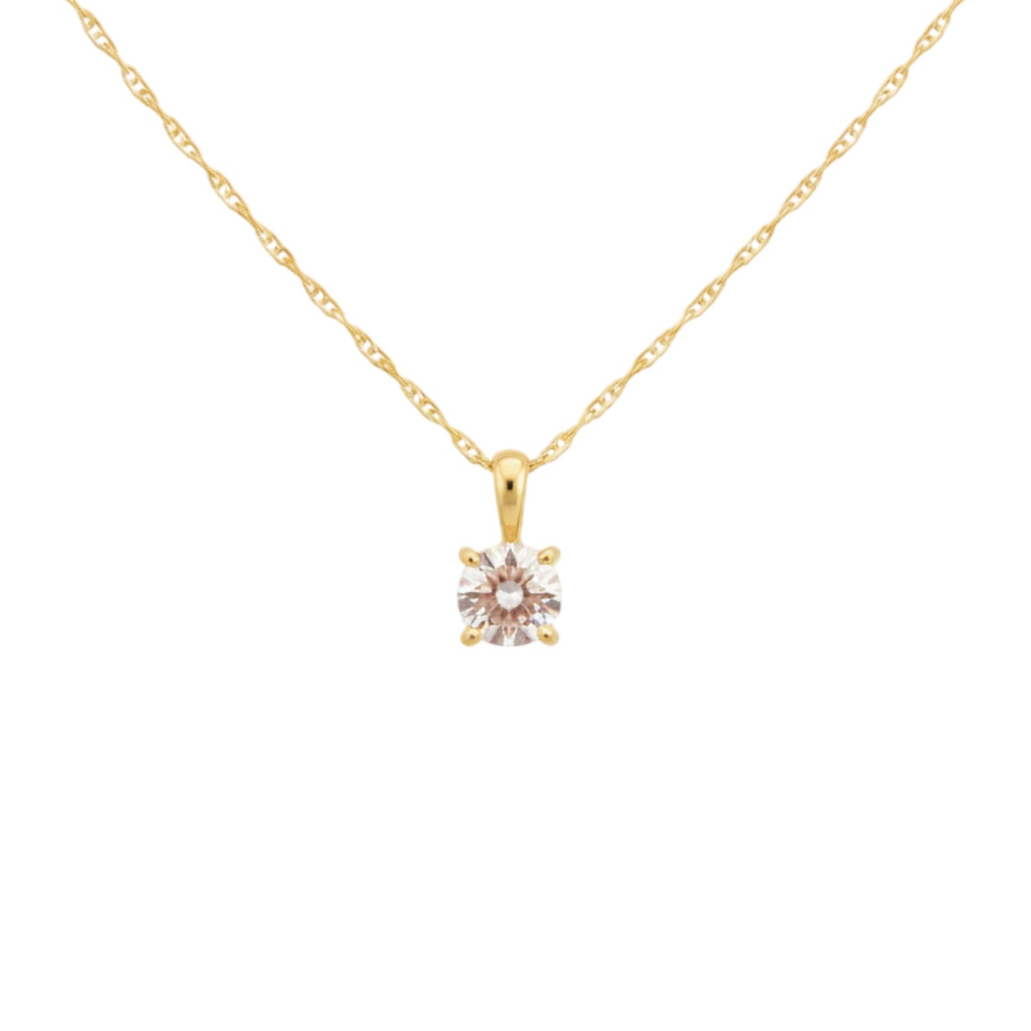14Kt 0.15 Ct Gold Lab Grown Solitaire Diamond Pendant