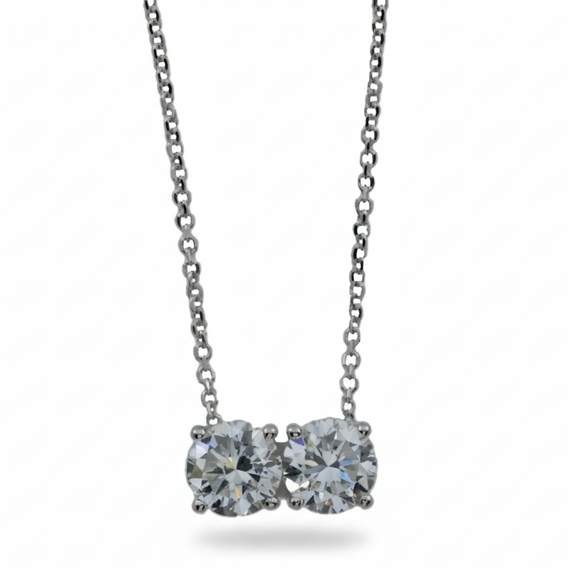 14Kt Gold 0.50 Ct 2 Stone Lab Grown Diamond Pendant