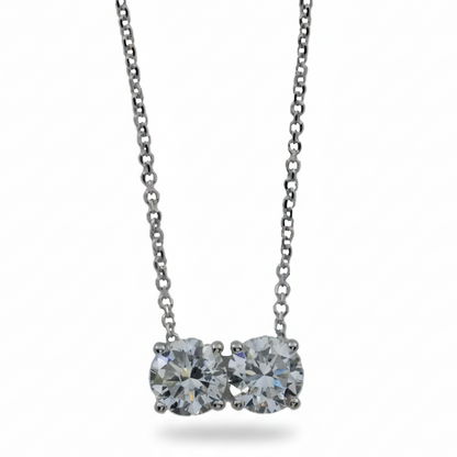 14Kt Gold 0.50 Ct 2 Stone Lab Grown Diamond Pendant