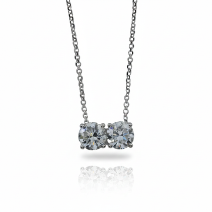 14Kt Gold 0.30 Ct Lab Grown Diamond 2 Stones Pendant Necklace