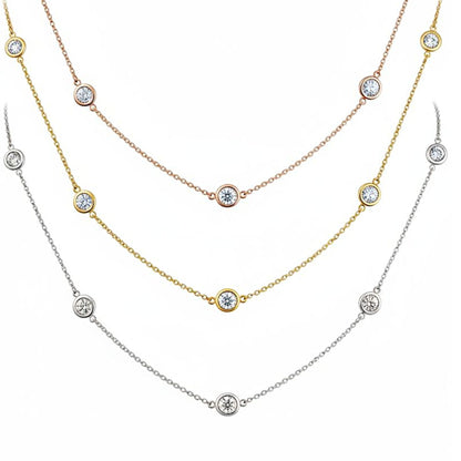 14Kt Gold 1.25 Ct Lab Grown Diamond by the Yard Necklace
