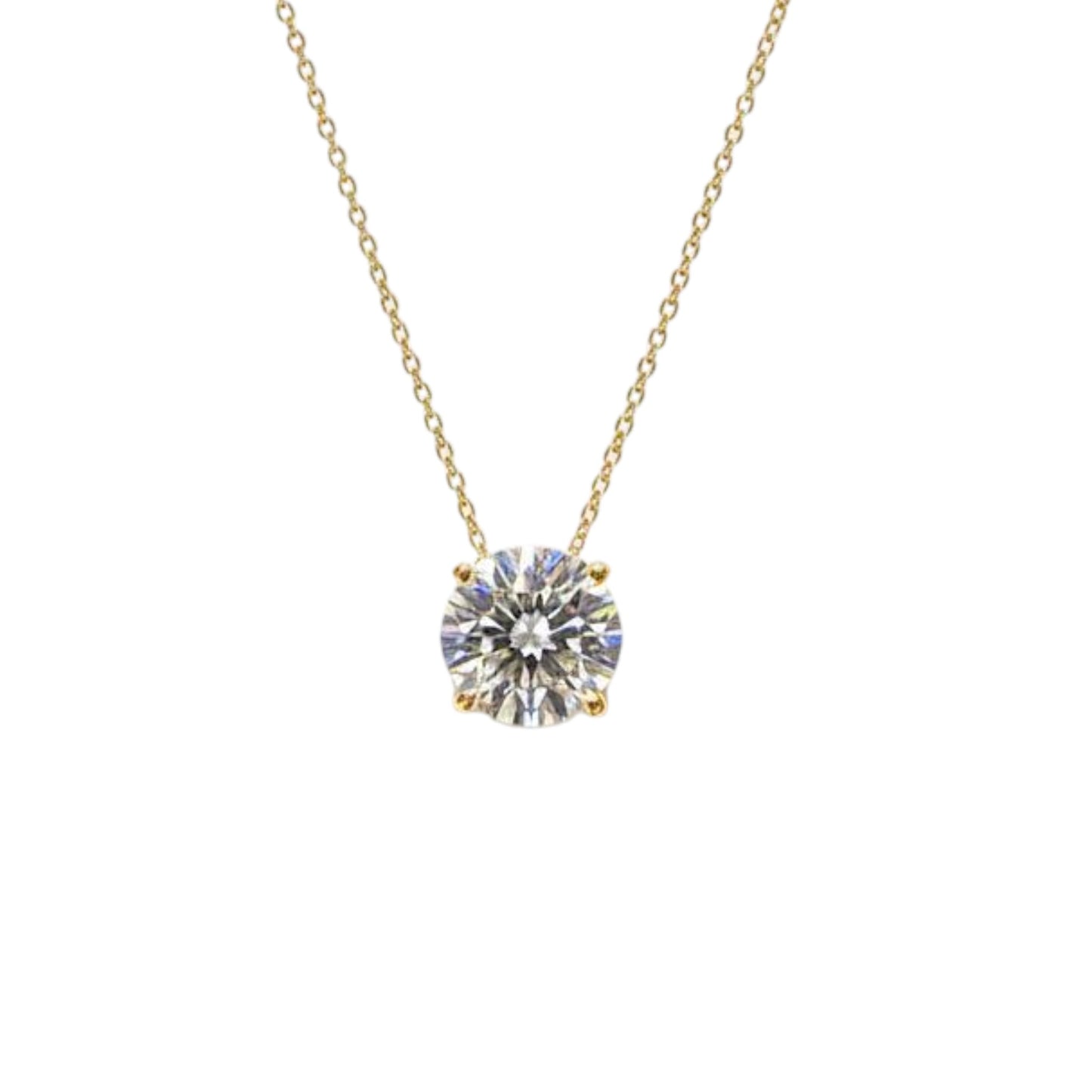 14Kt Gold 2 Ct Lab Grown IGI Certified Diamond Pendant Necklace