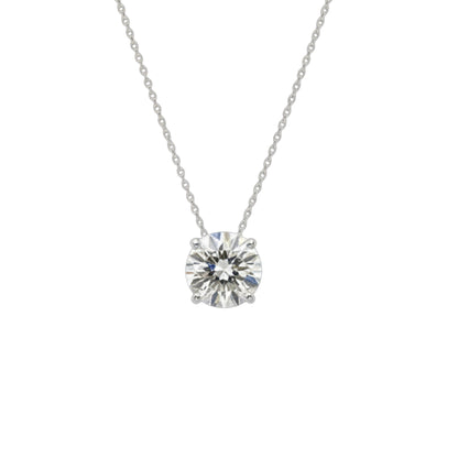 14Kt Gold 3.50 Ct Lab Grown IGI Certified Diamond Pendant Necklace