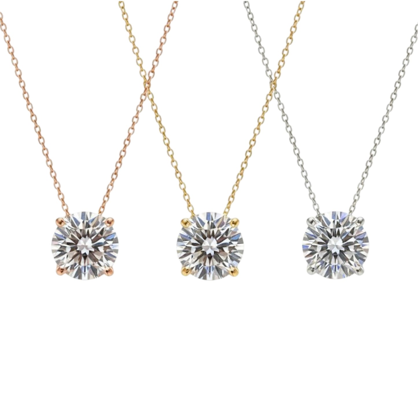 14Kt Gold 2 Ct Lab Grown IGI Certified Diamond Pendant Necklace