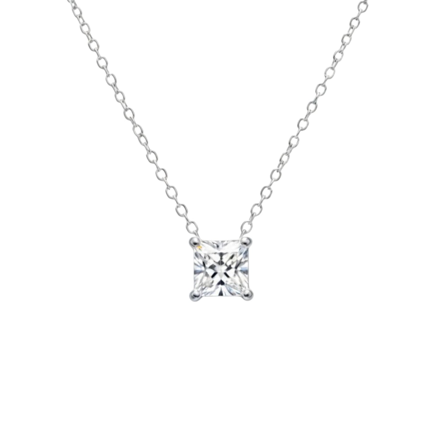 14Kt Gold 0.50 Ct Lab Grown Diamond Princess Cut Shape Solitaire Pendant