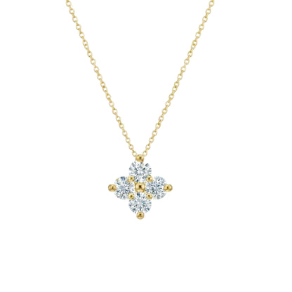 14Kt Gold 0.16 Ct 4 Stone Lab Grown Diamond Necklace Pendant
