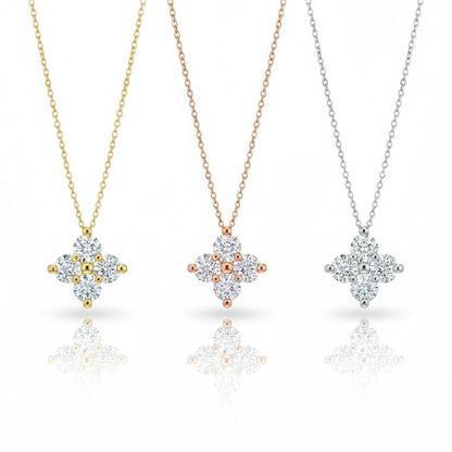 14Kt Gold 0.16 Ct 4 Stone Lab Grown Diamond Necklace Pendant