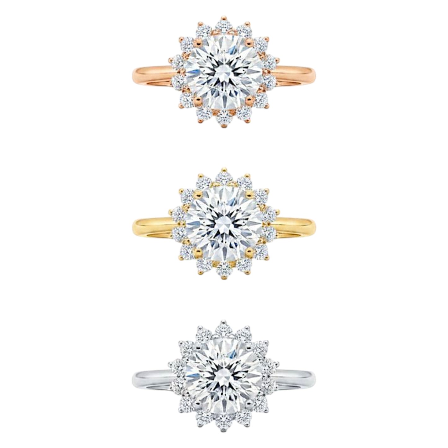 14K Gold 2.65 Ct Lab Grown Diamond Halo Engagement Ring