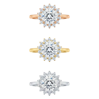 14K Gold 2.65 Ct Lab Grown Diamond Halo Engagement Ring