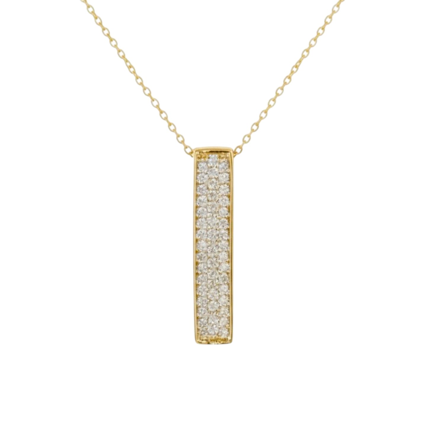 14Kt Gold 0.75 Ct Lab Grown Bar Diamond Pendant