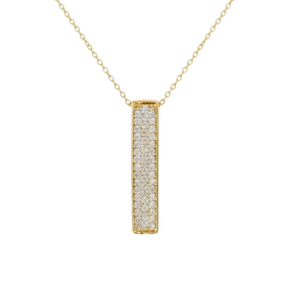 14Kt Gold 0.75 Ct Lab Grown Bar Diamond Pendant
