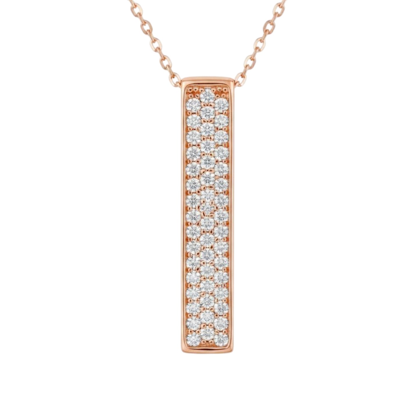 14Kt Gold 0.75 Ct Lab Grown Bar Diamond Pendant