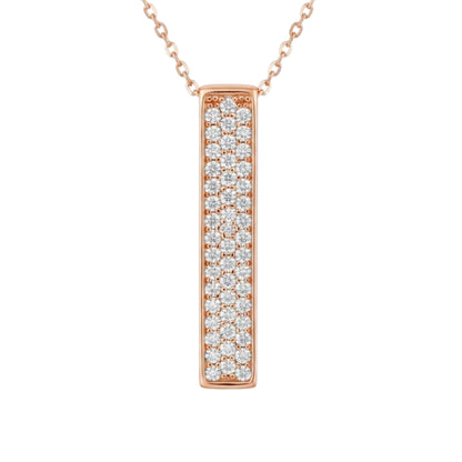 14Kt Gold 0.75 Ct Lab Grown Bar Diamond Pendant