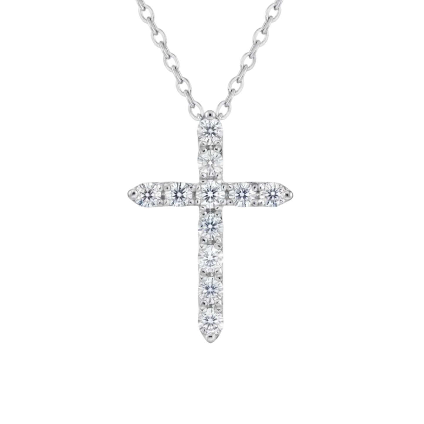 14Kt Gold 1 Ct Lab Grown Diamond Cross Pendant Necklace