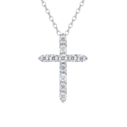 14Kt Gold 1 Ct Lab Grown Diamond Cross Pendant Necklace