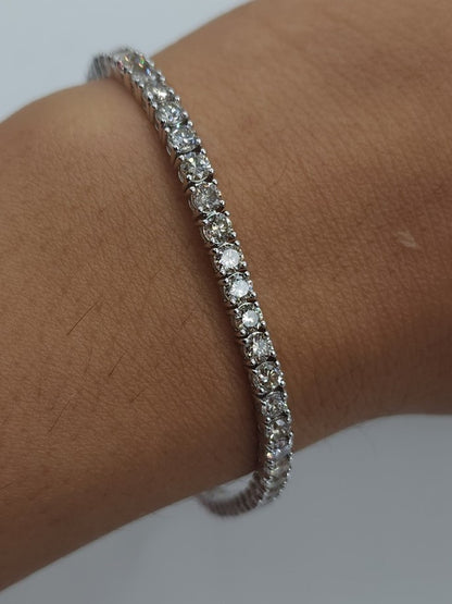 14Kt Gold 5 Ct Lab Grown Diamond Tennis Bracelet