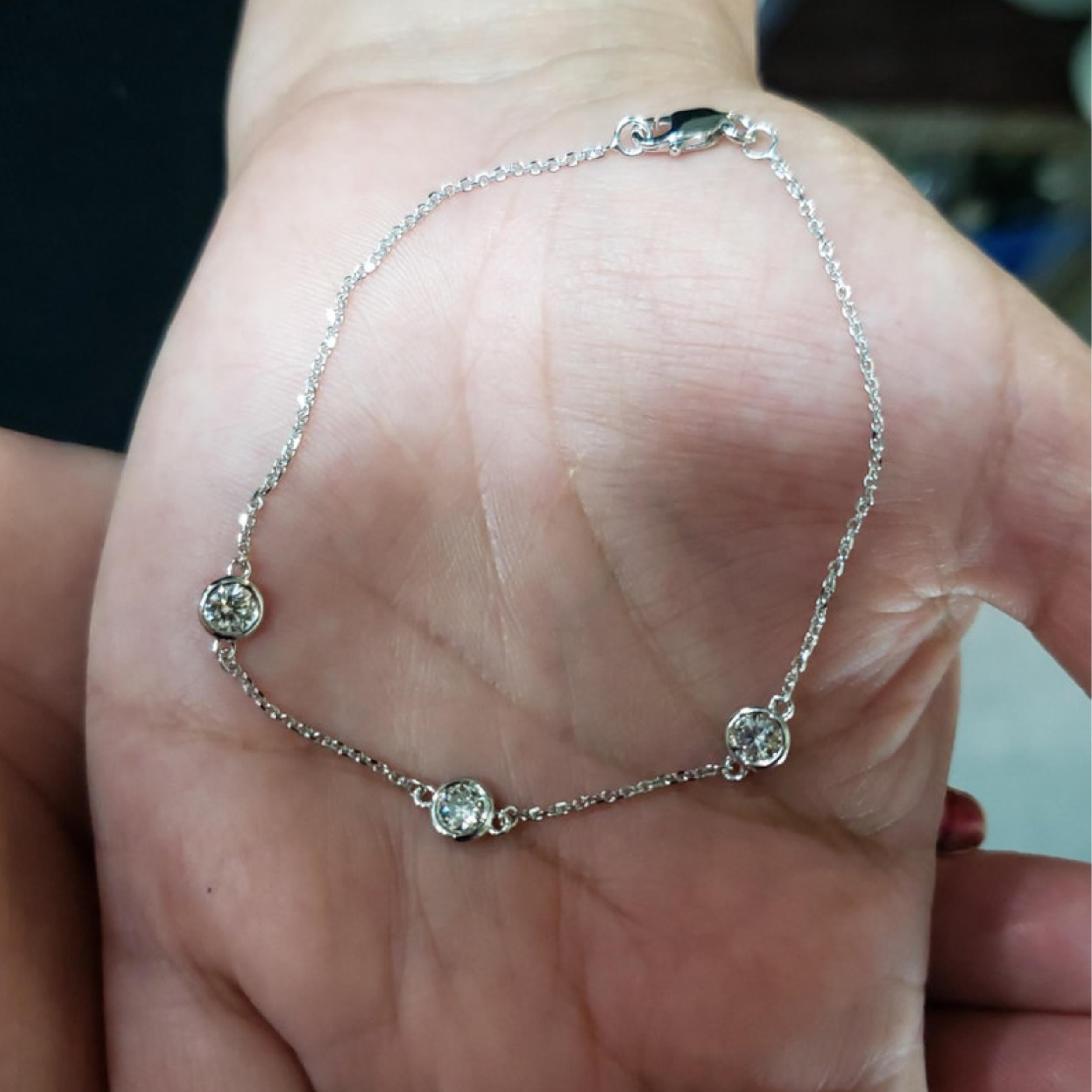 14Kt Gold 0.60 Lab Grown Diamond by the Yard Bracelet