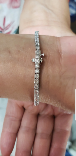 14Kt Gold 6 Ct Lab Grown Diamond Tennis Bracelet