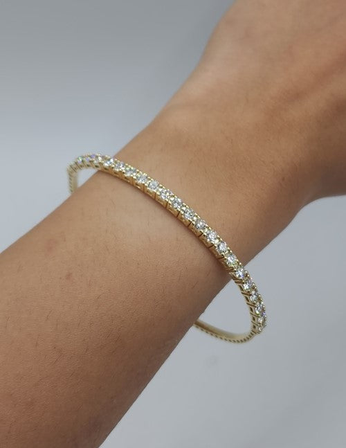 14Kt Gold 2.50Ct Lab grown Diamond Half Bangle Bracelet